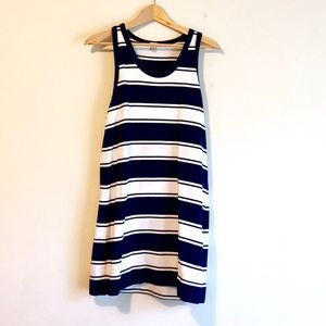 J. crew Navy and white striped tank dress